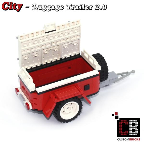 Luggage trailer 2.0 T1 10220 - Red - made of LEGO® bricks