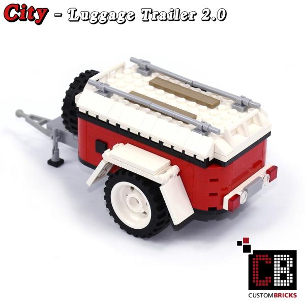 Luggage trailer 2.0 T1 10220 - white - made of LEGO® bricks