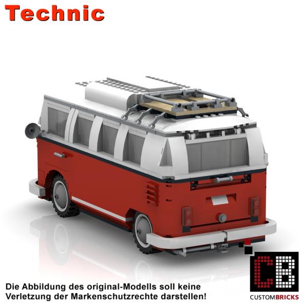 Bauanleitung 10220 T1 Bus Doppelkabine Eigenbau Unikat Moc aus Lego Technic Ste 
