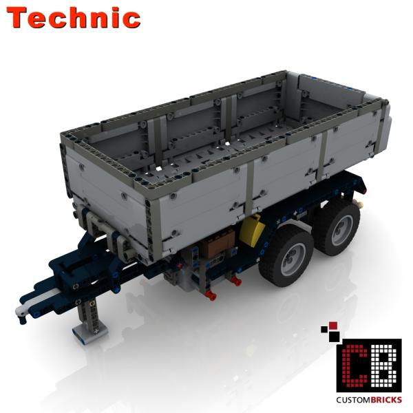 CUSTOM trailer 2-axle with tipping function - grey