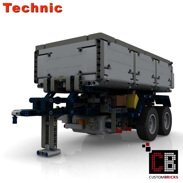 CUSTOM trailer 2-axle with tipping function - grey