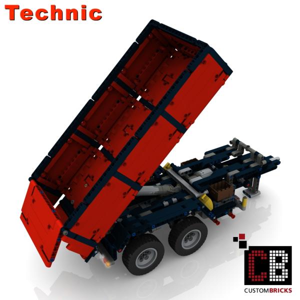 Custom 42043 LKW Anhänger 2-Achser mit Kippfunktion - rot