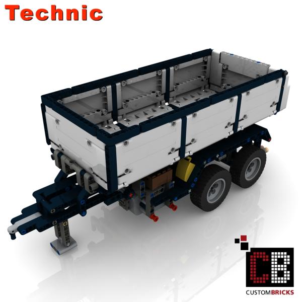 Custom LKW 42043 Anhänger 2-Achser mit Kippfunktion - weiß