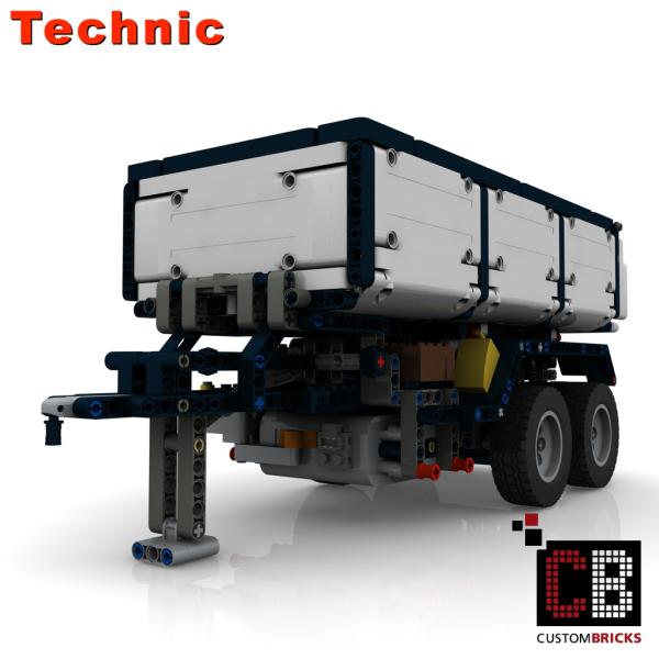 Custom LKW 42043 Anhänger 2-Achser mit Kippfunktion - weiß