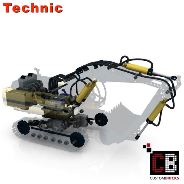 Custom RC crawler Excavator with Pneumatic
