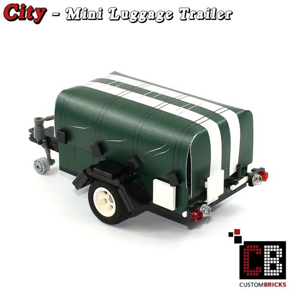 Luggage trailer Mini with tarpaulin - green - made of LEGO® bricks