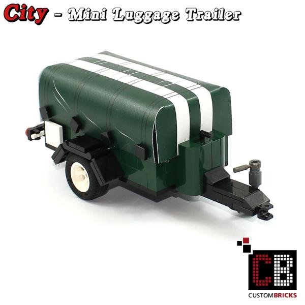 Luggage trailer Mini with tarpaulin - green - made of LEGO® bricks