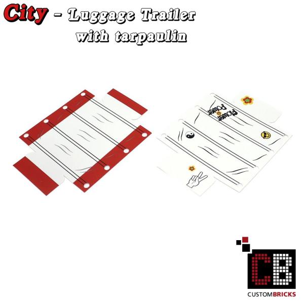 Luggage trailer T1 with tarpaulin - white - made of LEGO® bricks