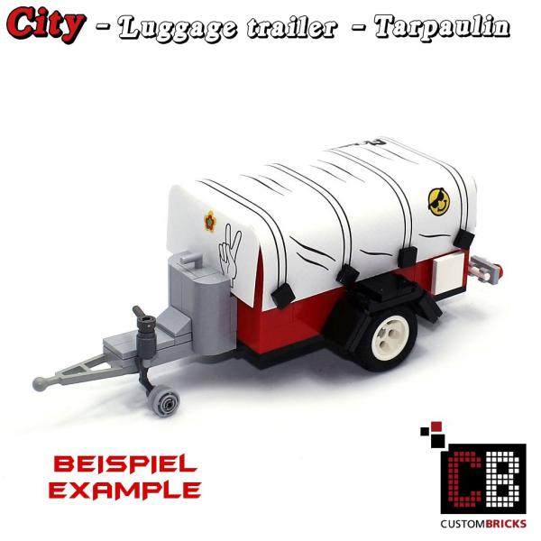 Custom City tarpaulin - white with decals