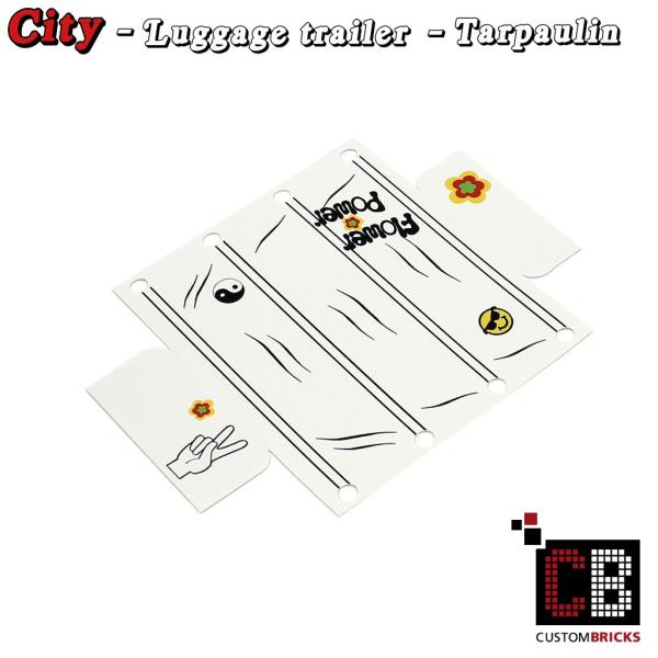 Custom City tarpaulin - white with decals