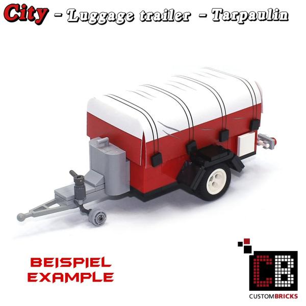Custom City tarpaulin - white with red