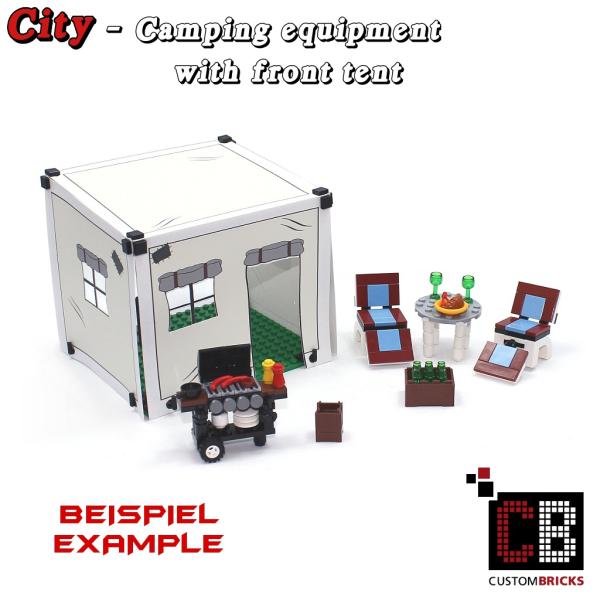 Custom City - tarpaulin front tent white