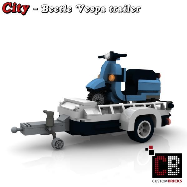 Custom Beetle trailer with Vespa scooter