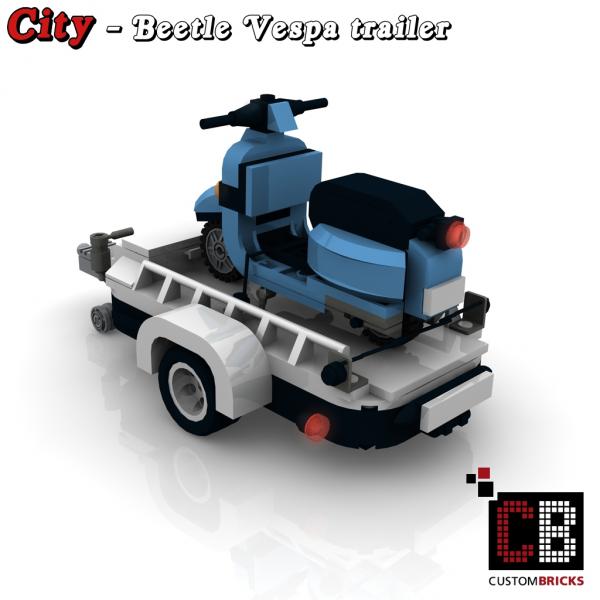 CB CUSTOM Gepäckanhänger mit Plane aus LEGO® Steinen z.B für Beetle 10252 MOC 