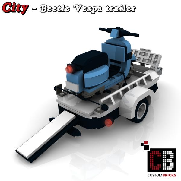 Custom Beetle trailer with Vespa scooter