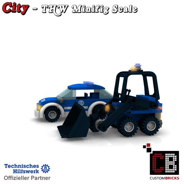Custom THW Modell - Minibagger mit Personenkraftwagen