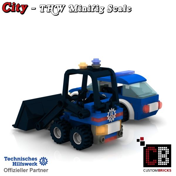 Custom THW Modell - Minibagger mit Personenkraftwagen
