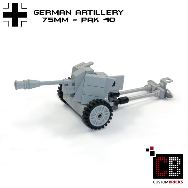 CUSTOM WW2 Pak 40 with soldier made of LEGO® bricks