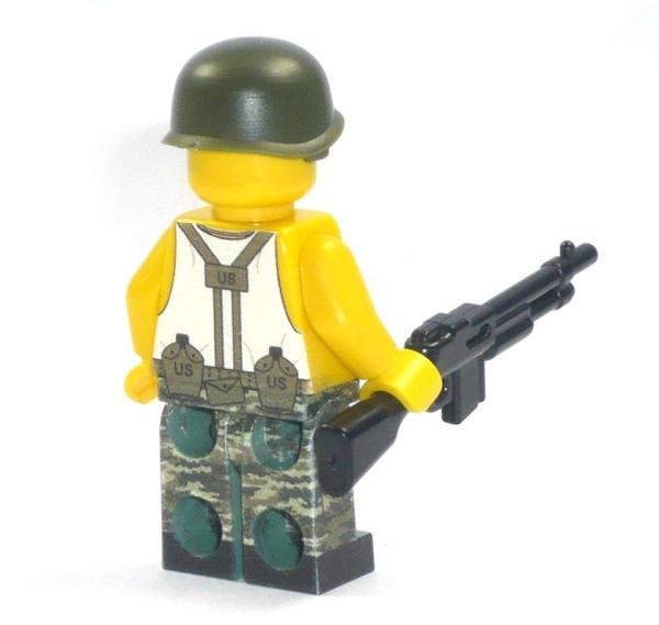 CustomBricks US GI  Soldat mit Waffe aus LEGO Teilen mit hochwertigem Druck