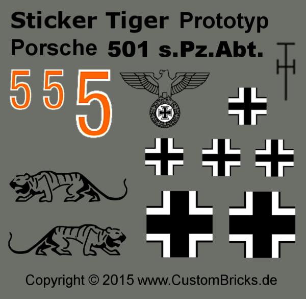Custom Decals 501 s.Pz.Abt Tiger Porsche (P)