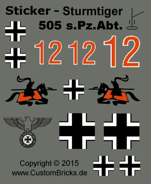 Custom Sticker 505 s.Pz.Abt Sturmtiger Panzer