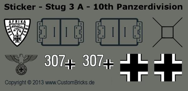 Custom Sticker Afrika Panzer Stug 3 Ausf. A