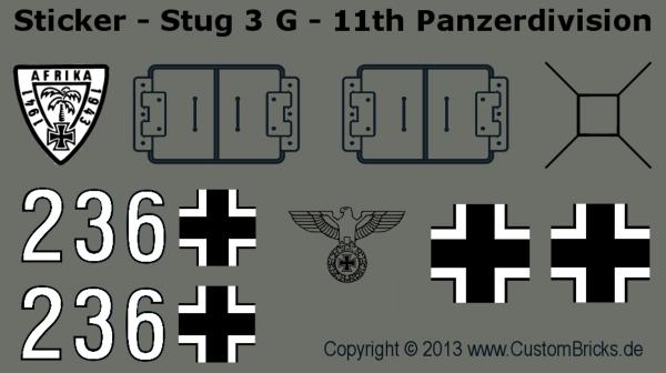 Custom Sticker Afrika Panzer Stug 3 Ausf. G