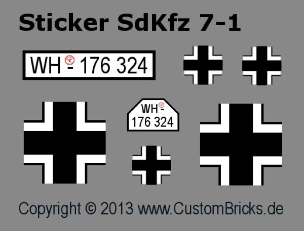 CUSTOM WW2 SdKfz 7-1 Flak38 mit Soldat aus LEGO® Steinen