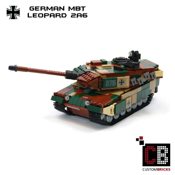 CUSTOM Bundeswehr MBT Leopard 2A6 Tank made of LEGO® bricks - camo