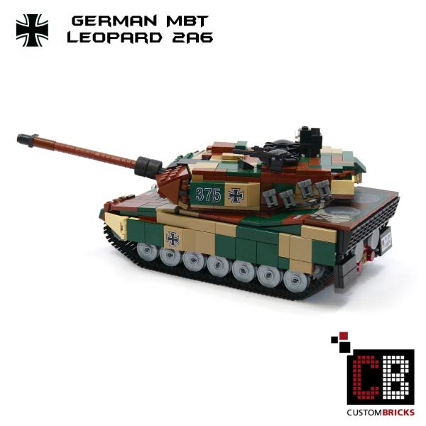 CUSTOM Bundeswehr MBT Leopard 2A6 Tank made of LEGO® bricks - camo