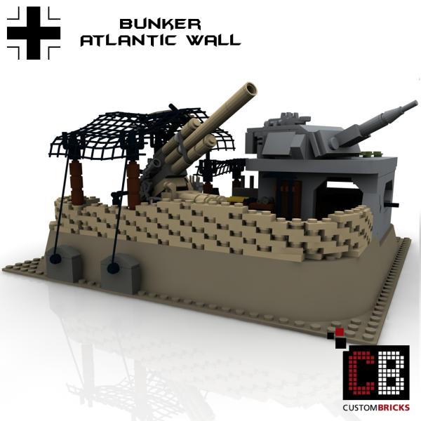 Custom WW2 Normadie  Bunker - Flak 36 & Tank IV