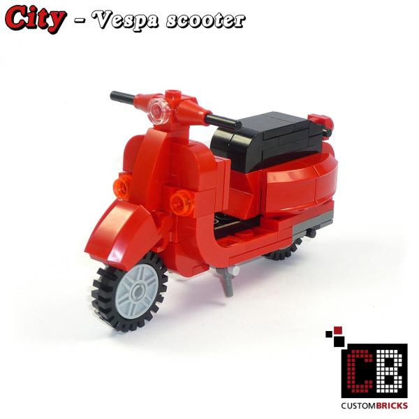 Lego Figuren cooler Junge mit VESPA Scooter Roller Motorroller Moped