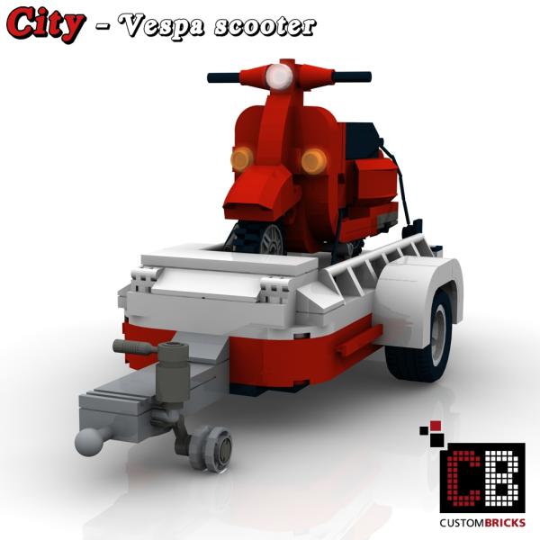 Custom T1-Bus trailer with scooter