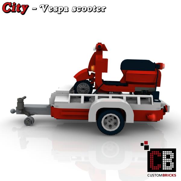 Custom T1-Bus trailer with scooter