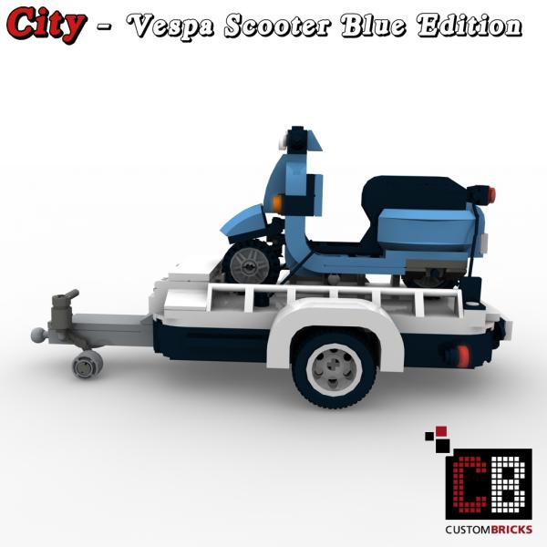 Custom T1-Bus trailer with scooter - Blue Edition