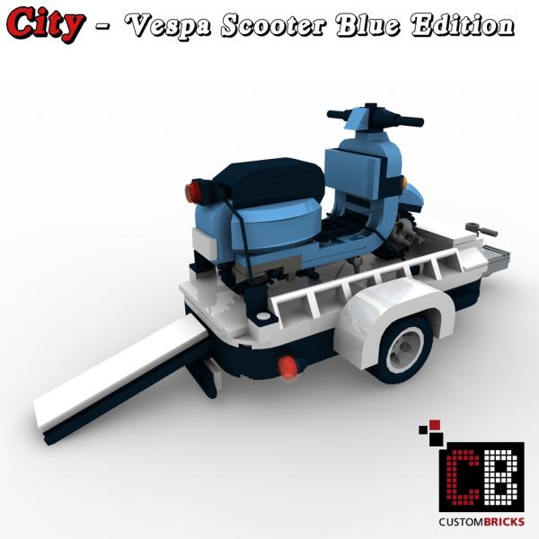 Custom T1-Bus trailer with scooter - Blue Edition