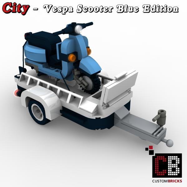 Custom T1-Bus trailer with scooter - Blue Edition