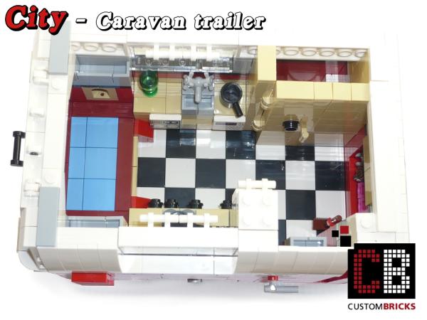 Caravan trailer 1-axle for 10220 made of LEGO® bricks