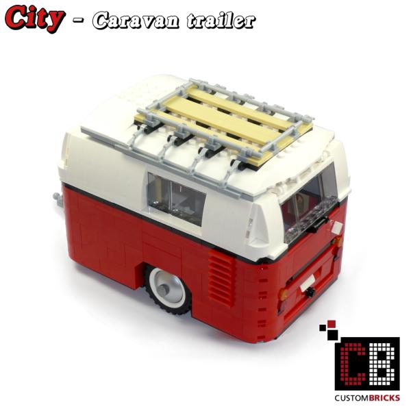 Caravan trailer 1-axle for 10220 made of LEGO® bricks