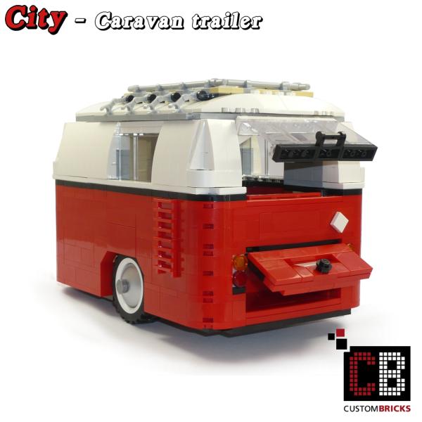 Caravan trailer 1-axle for 10220 made of LEGO® bricks