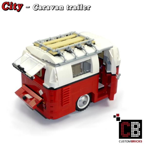 Caravan trailer 1-axle for 10220 made of LEGO® bricks