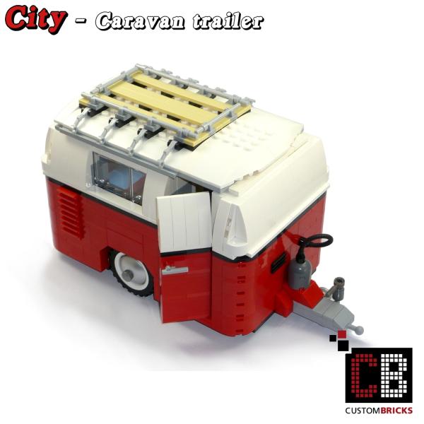 Caravan trailer 1-axle for 10220 made of LEGO® bricks