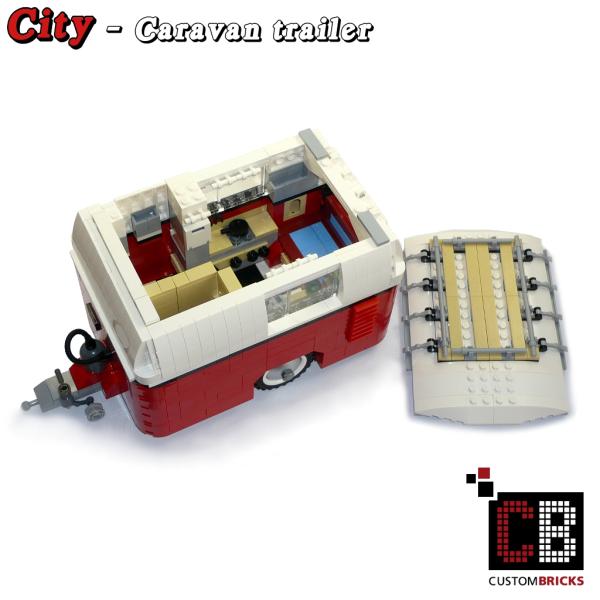 Caravan trailer 1-axle for 10220 made of LEGO® bricks
