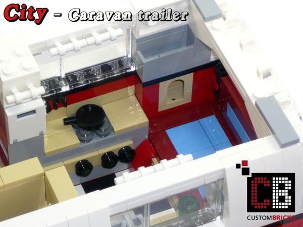 Caravan trailer 1-axle for 10220 made of LEGO® bricks