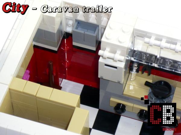 Caravan trailer 1-axle for 10220 made of LEGO® bricks