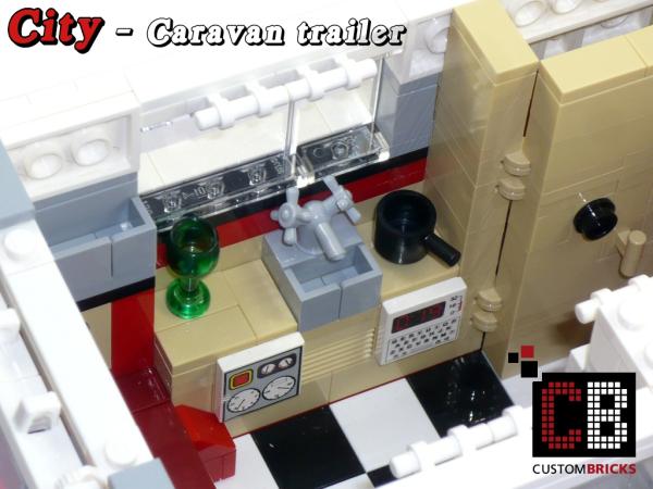 Caravan trailer 1-axle for 10220 made of LEGO® bricks