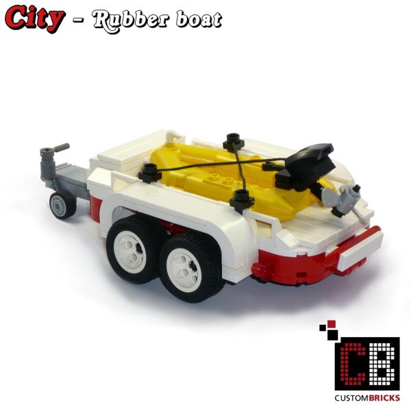 rubber boat with trailer 10220 made of LEGO® bricks
