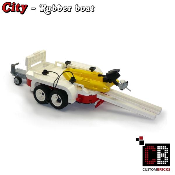 rubber boat with trailer 10220 made of LEGO® bricks