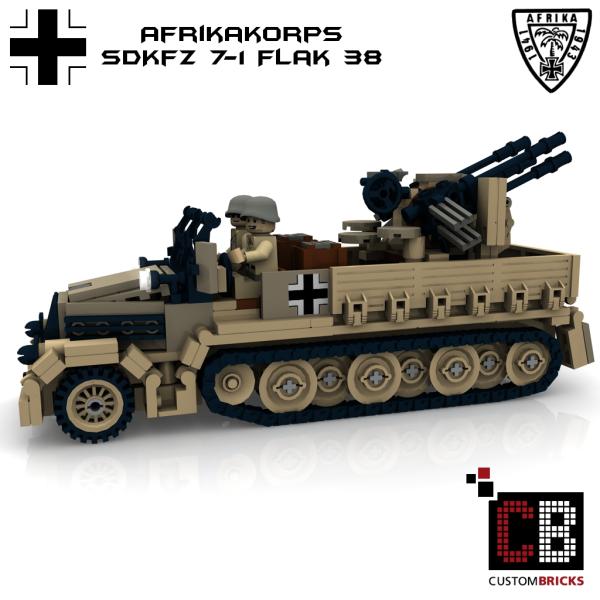 Custom WW2 Afrikakorps SdKfz 7-1 - 20mm Flak 38 Flakvierling