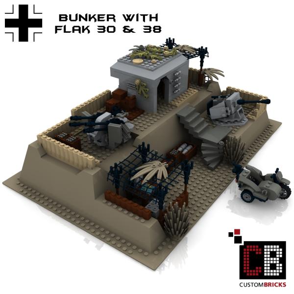 Custom WW2 Normandie Bunker - Flak 30 & Flak 38